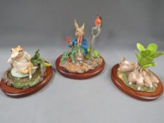 Three boxed John Beswick studio sculptors Beatrix Potter Peter Rabbit figures