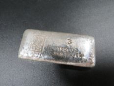 A three troy oz silver bar
