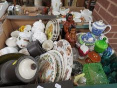 Five trays of assorted ceramics and glass to include Coalport, Midwinter
