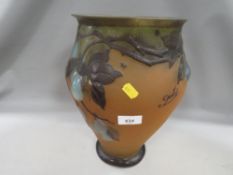 A vintage glass vase signed Galle