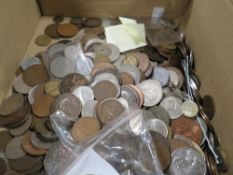 A box of British and World coins