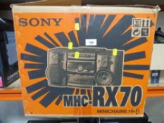 A boxed Sony Hi-Fi system unused - house clearance