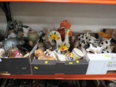 Three trays of assorted ceramics etc