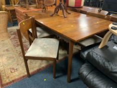 A mid-century Wrighton extending dining table and 4 chairs A/F