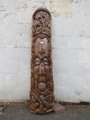 A large carved hardwood African 'Tree of Life' sculpture, H 175 cm