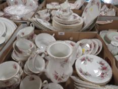 Two trays of Royal Albert Lavender rose tea and dinner ware