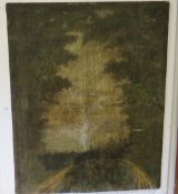 A 19th century oil on canvas wooded landscape