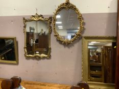 Four assorted gilt wall mirrors