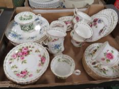 A tray of assorted Royal Albert Flowers Of The Month ceramics