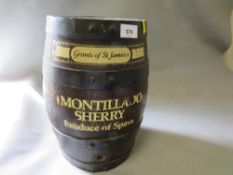 A vintage sherry barrel
