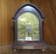 A brass R.C. March & Co Birmingham mantle clock