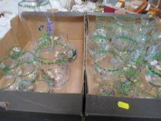 Two trays of assorted Portmeirion glassware to include wine glasses , vases etc