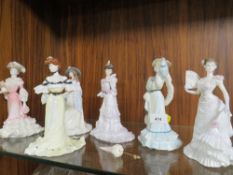 A Collection of six Coalport figurines