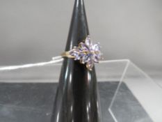 A hallmarked 9 carat gold tanzanite dress ring approx. weight 2.9g