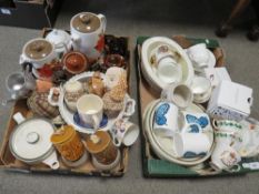 Two trays of assorted ceramics etc