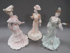 Three Coalport figurines to include 