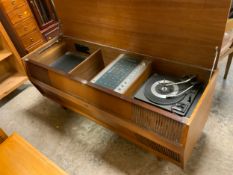 A mid-century teak His Masters Voice radiogram with a Garrard 3000 record deck and stereogram -