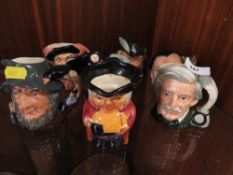 A selection of small Royal Doulton and other character jugs
