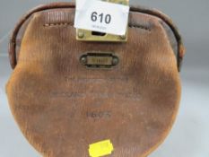 An original Midland Bank Limited leather money purse with brass lock numbered D 1603