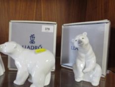 Two boxed Lladro polar bear figures