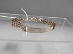 A hallmarked silver ID bracelet approx. weight 15.5g
