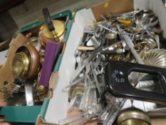 Two trays of assorted metal ware