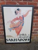 A large Clotilde & Alexandre Sakharoff framed poster, overall approximately 106 x 77 cm