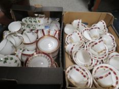 Two boxes of assorted tea ware
