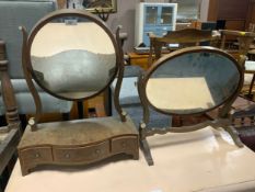 An antique mahogany dressing mirror
