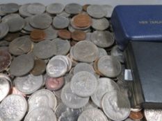 A tray of mixed coins