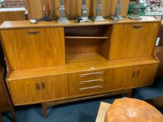A large mid-century, teak possibly G plan, sideboard H 122 cm W 188 cm