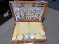 A vintage cased picnic set