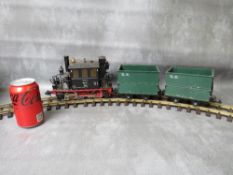 MARKLIN GARDEN SCALE DEUTSCHE BUNDESBAHN LOCOMOTIVE 98311, together with a matching pair of green