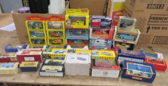 THIRTY FOUR BOXED DIE CAST VEHICLES, to include Corgi James Bon Aston Martin DB5 Thunderball car