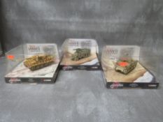 THREE BOXED CORGI LEGEND MILITARY VEHICLES, to include CC60502 Tiger Tank,CC51015 M4 Sherman tank