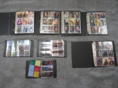 FIVE LORD OF THE RINGS TOPPS TRADING CARD BINDERS AND CONTENTS, together with three Lord of The