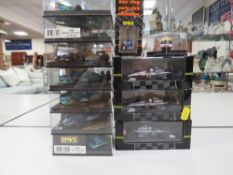 TEN ONYX FORMULA ONE RACING CARS, all 1:43 scale, together with an Onyx Formula One helmet and an