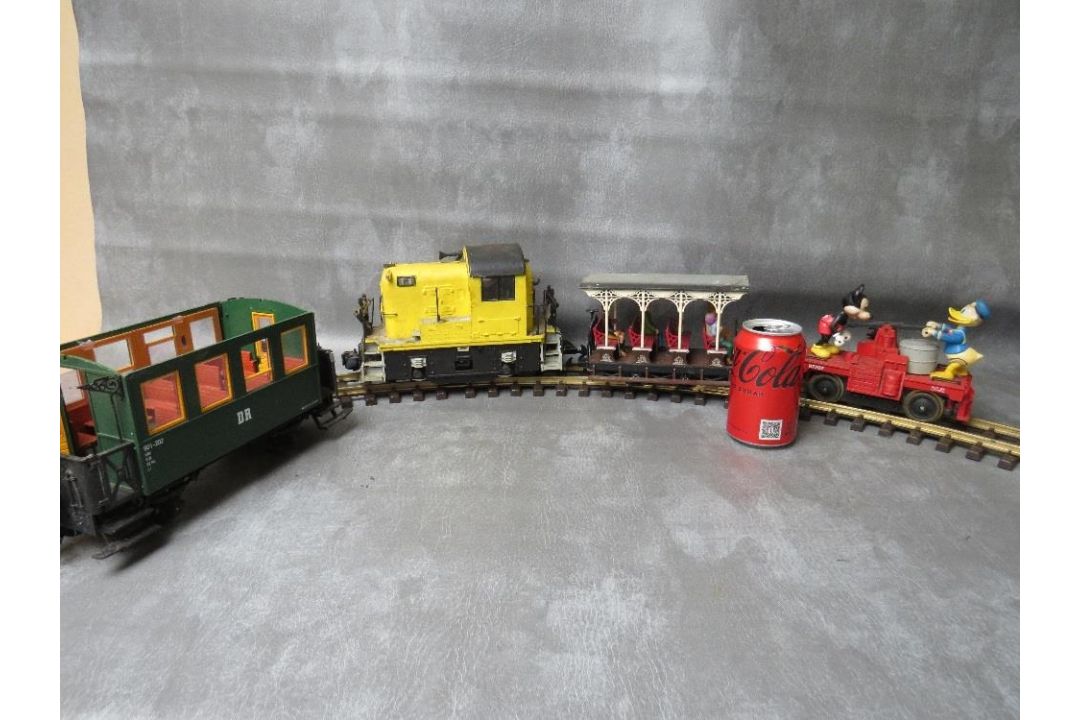 GARDEN GAUGE LOCOMOTIVE, together with a Lehmann LGB open carriage, a Lionel Mickey Mouse / Donald - Image 1 of 5
