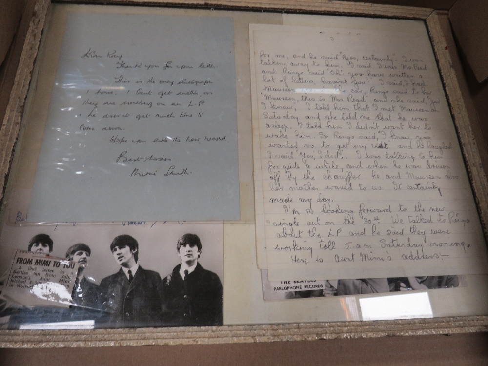 BEATLES INTEREST - A UNIQUE FRAMED LETTER FROM 1963 FROM JOHN LENNON'S AUNT MIMI TO A BEATLES FAN, - Image 2 of 5