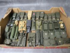 A TRAY CONTAINING THIRTY TWO UNBOXED SOLIDO MILITARY VEICLES, to include tanks, jeeps, lorries,