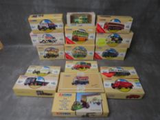 SIXTEEN BOXED CORGI VEHICLES, to include Karrier trolley bus Ipswich 97316, Glasgow Daimler bus