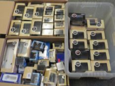 THREE BOXES OF EMPTY BOXES, mainly for Oxford die cast Military Models 1:76 scale