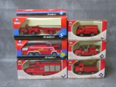 SIX BOXED SOLIDO TONER GAM FIRE VEHICLES, to include 6156, 2166, 2162, 2170 etc.