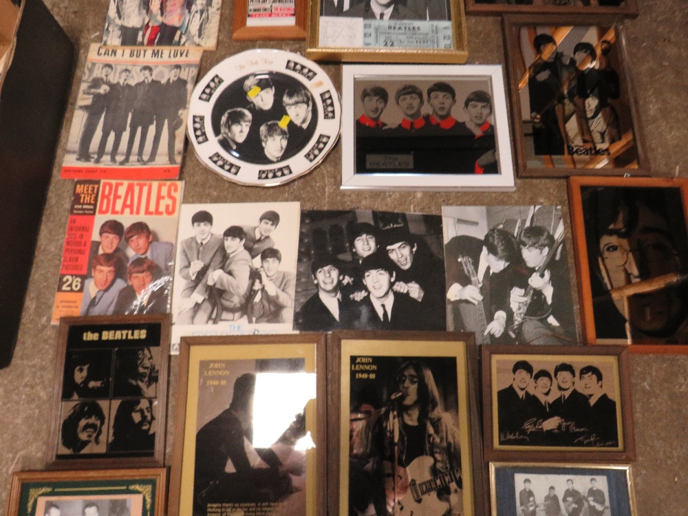 A LARGE COLLECTION OF BEATLES PICTURES, PICTURE MIRRORS, sheet music, photographs, Fan Club Materia - Image 5 of 6