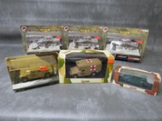 THREE BOXED CORGI 'SKIRMISH' CC60213 PANTHER AUSF G TANKS, and 3 infantry figures Ardennes 1944,