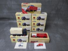 SEVEN BOXED CORGI CLASSICS 25101 BRITISH ROAD SERVICES LEYLAND 4 WHEEL FLATBED AND CONTAINER SET,