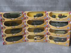 TWELVE BOXED SOLIDO MILITARY VEHCLES FROM THE BATAILLES BATTLES RANGE, to include 6225, 6128,