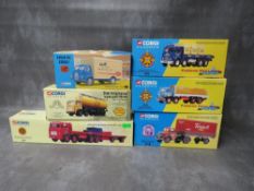 SIX BOXED CORGI LORROES / TANKERS. to include five From The Classics range - BRS Leyland Octopus