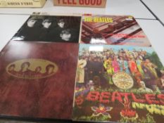 FOUR BEATLES LP RECORDS, to include Please Please Me Mono PMC 1202, with The Beatles Mono PMC