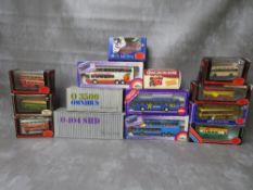 FOURTEEN BOXED BUSES / COACHES, two Mercedes coaches 04045HD and 03500, three Siku coaches all 1: